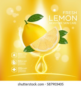 lemon fruit Serum Moisture Skin Care Cosmetic.