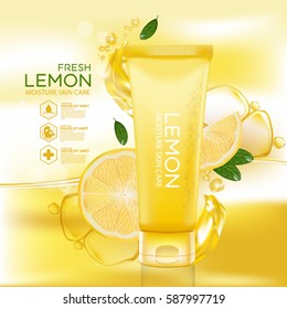 lemon fruit Serum Moisture Skin Care Cosmetic.