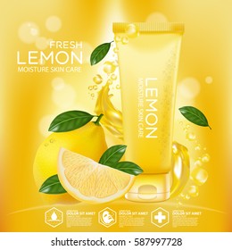 lemon fruit Serum Moisture Skin Care Cosmetic.