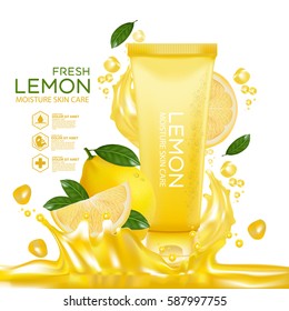 lemon fruit Serum Moisture Skin Care Cosmetic.