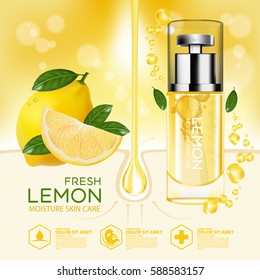 lemon fruit Serum Moisture Skin Care Cosmetic.