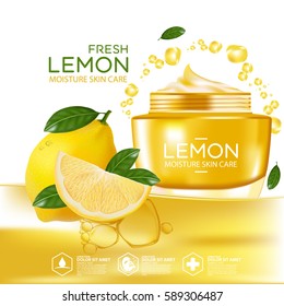 lemon fruit Serum Moisture Skin Care Cosmetic.
