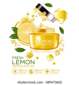 lemon fruit Serum Moisture Skin Care Cosmetic.