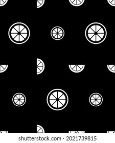 Lemon Fruit Slice Seamless Pattern Vector Art Illustration