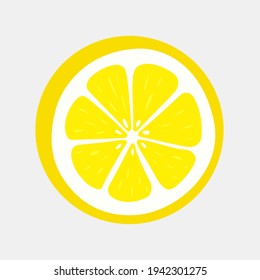 Trozo de fruta de limón, fondo de cocina de cítricos de verano. Ilustración vectorial.
