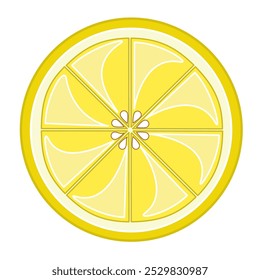 Illustration mit Zitronenfruchtscheiben. Flache Vektorgrafik von Zitrusfrüchten