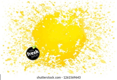 Lemon fruit in a splash of juice. A burst of vitamins and spray freshness. White background – Vector