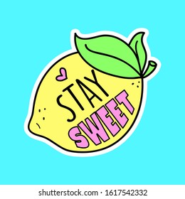 LEMON FRUIT WITH TEXT, SLOGAN PRINT VECTOR