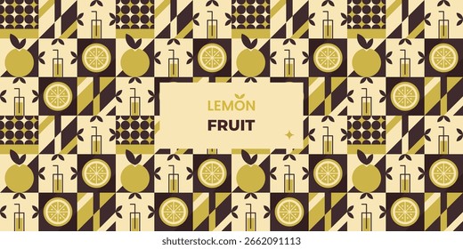 Composição de tabuleiro de xadrez temático de frutas de limão