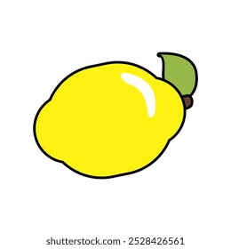 Lemon Fruit Vector Icon. suitable for children's learning