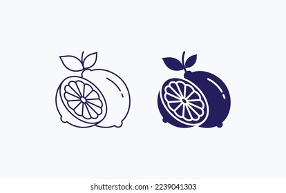 Icono de ilustración del vector de fruta limón