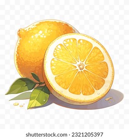 Ilustración vectorial de fruta de limón. Lemon aislado