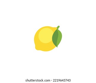 Lemon fruit vector isolated icon. Lemon emoji illustration. Lemon vector isolated emoticon