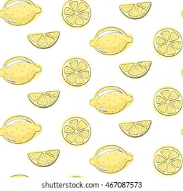 Lemon fruit vector pattern