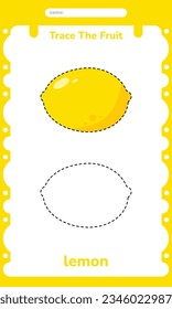 Lemon Fruit Writing Exercise Practice Worksheet for Kids