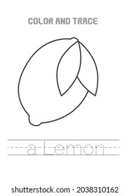 lemon fruits coloring pages isolated education preschool kindergarten early learning education