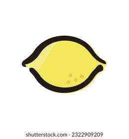 Lemon - Fruits icon (Hand-drawn line, colored version)