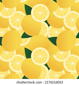 Lemon Fruits Seamless Pattern Background