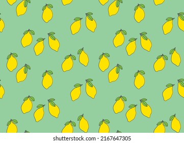 lemon fruits seamless pattern, great for wrapping, textile, wallpaper, greeting card- vector illustration