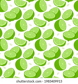 Lemon fruits seamless pattern. Whole and Halved Lemon Citrus Fruit with Juicy Flesh and Green Leaves Vector Set. Organic vegetarian fresh food. Vitamin tropical juicy citrus.