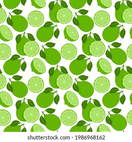 Lemon fruits seamless pattern. Whole and Halved Lemon Citrus Fruit with Juicy Flesh and Green Leaves Vector Set. Organic vegetarian fresh food. Vitamin tropical juicy citrus.