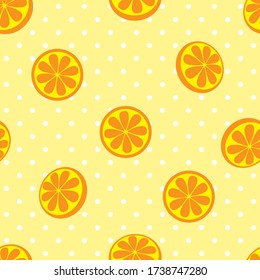 Lemon Fruits With Yellow Polkadot Background 