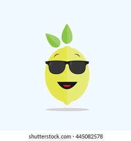 Lemon with a funny smiling face
