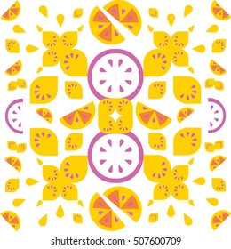 lemon geometric vector pattern