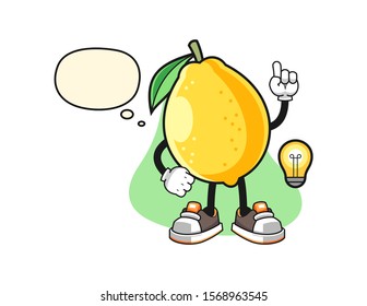 Lemon get an idea cartoon. Mascot Character vector.