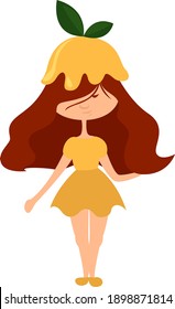 Lemon girl, illustration, vector on a white background.
