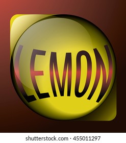 lemon glass with red text abstract logo