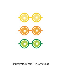 Lemon glasses, lime glasses, orange glasses vector