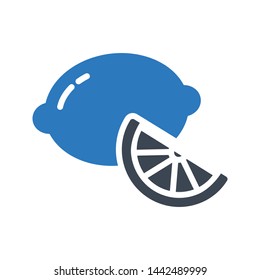 lemon glyph color vector icon