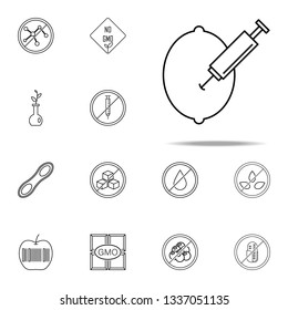 lemon, gmo icon. GMO icons universal set for web and mobile