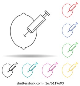Icono de juego de limón, gmo multicolor. Línea delgada simple, contorno vectorial de iconos gmo para ui y ux, sitio web o aplicación móvil