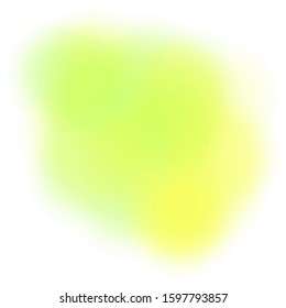 Lemon gradient background. Beautiful neon color. Watercolor texture. Green and yellow. Vector illustration grunge, copy space. EPS 8. Ethereal brushstroke. Delicate and subtle transition.