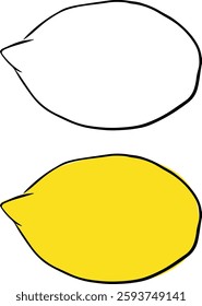 Lemon graphic line ink illustration. isolated vector on transparent background yellow citrus 