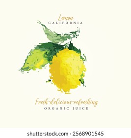 Lemon graphic print design, summer fruit design , vintage grunge food fashion lemon art, typography slogan text print design, California , fruit print graphics for t-shirt Design