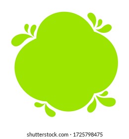 lemon green blob shape, green tea milk for background, bright green in milk blob splash shape, water blobs droplet wave shape for banner, simple blob shape in lime green color, copy space text, vector