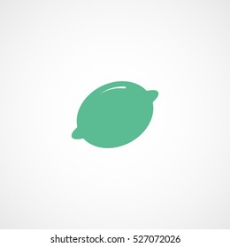 Lemon Green Flat Icon On White Background
