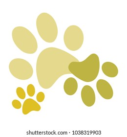 Lemon green paws vector icon