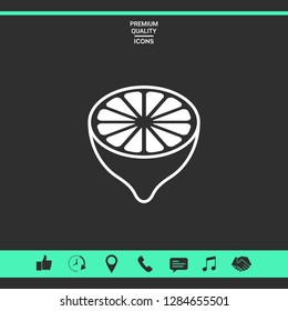 Lemon half, fruit cross-section - icon