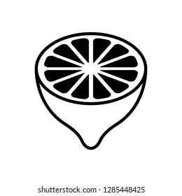 Lemon half, fruit cross-section - icon