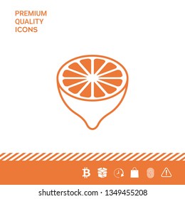 Lemon half, fruit cross-section - icon
