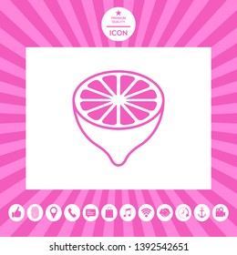 Lemon half, fruit cross-section - icon