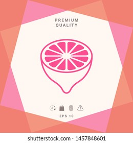 Lemon half, fruit cross-section - icon