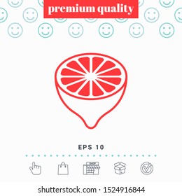 Lemon half, fruit cross-section - icon