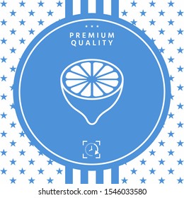 Lemon half, fruit cross-section - icon