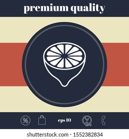 Lemon half, fruit cross-section - icon