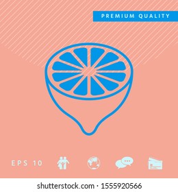 Lemon half, fruit cross-section - icon